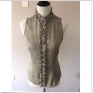 ARMANI COLLEZIONI Pinstripe Sleeveless Blouse SZ 6